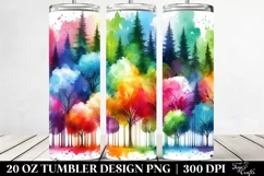 Colorful Watercolor Rainbow Trees | 20 oz Tumbler Product Image 2