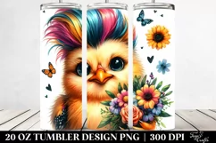 Cute Baby Chicken with Flower Bouquet, 20 Oz Tumbler Product Image 2