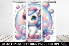 Baby Unicorn in Bubble | 20 Oz Tumbler Product Image 2