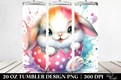 Colorful Baby Rabbit Sitting in Poket | 20 Oz Tumbler Product Image 2
