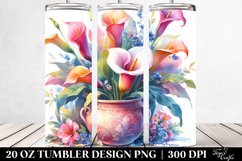 Colorful Pot with Calla Lily | 20 oz Tumbler Product Image 2