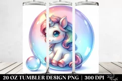 Baby Unicorn in Bubble | 20 Oz Tumbler Product Image 2