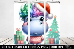 Expressive Hippo 20 Oz Tumbler with Crazy Haircut Product Image 2
