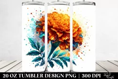 20 Oz Tumbler Sublimation | White Marigold Design Product Image 2