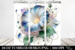 Vibrant Watercolor Morning Glory Tumbler Product Image 2