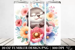 Colorful Sleeping Otter | 20 Oz Tumbler Product Image 2
