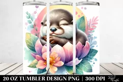 Colorful Sleeping Otter | 20 Oz Tumbler Product Image 2