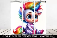 Cartoon Hummingbird with Flower Crown 20 Oz Tumbler Product Image 2