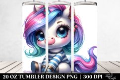 Cute Baby Unicorn with Cool Haircut 20 Oz Tumbler Product Image 2