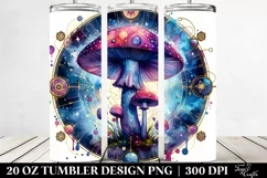 Vibrant Celestial Mushroom Clipart 20 Oz Tumbler Product Image 2