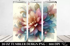 Abstract Shiny Retro Dahlia 20 Oz Tumbler Product Image 2