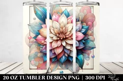Abstract Pastel Shiny Dahlia, 20 Oz Tumbler Product Image 2