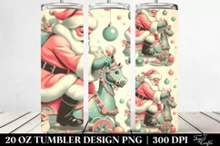 Retro Santa Christmas Clipart, Transparent 20 Oz Tumbler Product Image 2