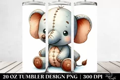 Vibrant Watercolor Plush Elephant | 20 Oz Tumbler Product Image 2