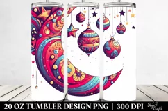 colorful, Retro Half Moon and Star Design | 20 oz Tumbler Product Image 2