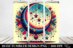 colorful, Retro Half Moon and Star Design | 20 oz Tumbler Product Image 2