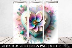 Elegant Flowers Tumbler Wrap Sublimation PNG| Love Tumblers Product Image 1