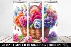 Colorful Basket with Sweet Pea | 20 oz Tumbler Product Image 2