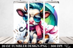 Baby Cow Sitting with Umbrella 20 Oz Tumbler Product Image 2