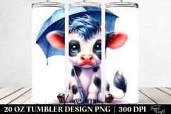 Baby Cow Sitting with Umbrella 20 Oz Tumbler Product Image 2