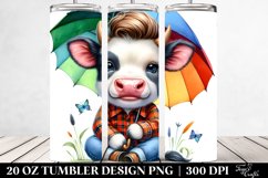 Baby Cow Sitting with Umbrella 20 Oz Tumbler Product Image 2