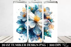 Abstract Shiny Jasmine Watercolor Splash | 20 Oz Tumbler Product Image 2