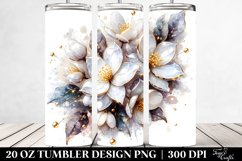 Golden Watercolor Jasmine Tumbler Product Image 2