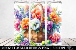 Colorful Basket with Sweet Pea | 20 oz Tumbler Product Image 2