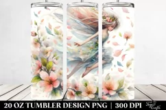 20 Oz Tumbler Sublimation | Whimsical Fairy Wind Watercolor Product Image 2