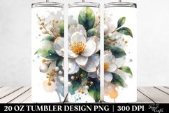 20 Oz Tumbler Sublimation | Jasmine with Golden Insertions Product Image 2