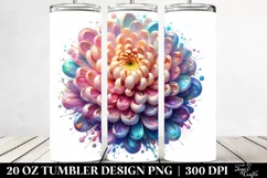 Glossy Transparent Chrysanthemum | 20 oz Tumbler Product Image 2