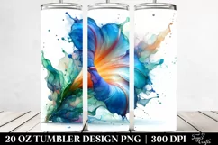Abstract Glossy Morning Glory Watercolor | 20 Oz Tumbler Product Image 2