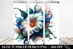 Abstract Glossy Morning Glory Watercolor | 20 Oz Tumbler Product Image 2