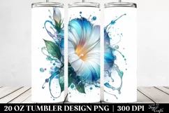 Abstract Glossy Morning Glory Watercolor | 20 Oz Tumbler Product Image 2