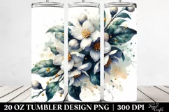 20 Oz Tumbler Sublimation | Shiny Jasmine with Golden Product Image 1