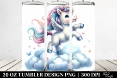 cute Baby Unicorn Dancing on Clouds | 20 Oz Tumbler Product Image 2