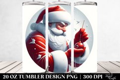 Simple Christmas Santa Image, Transparent 20 Oz Tumbler Product Image 2