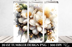 20 Oz Tumbler Sublimation | Shiny Jasmine with Golden Product Image 2