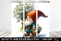 Digital Painting Gnome Snowdrop Bouquet | 20 Oz Tumbler Product Image 2