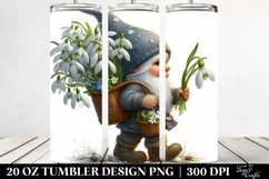 Digital Painting Gnome Snowdrop Bouquet | 20 Oz Tumbler Product Image 2