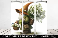 Digital Painting Gnome Snowdrop Bouquet | 20 Oz Tumbler Product Image 2