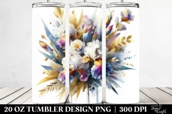Vibrant Bouquet Gold Foil Iris | 20 Oz Tumbler Product Image 2