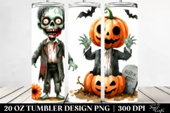 Funny Halloween Zombie Clipart 20 Oz Tumbler Product Image 2