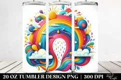 Colorful Vibrant Rainbow Clouds | 20 oz Tumbler Product Image 2