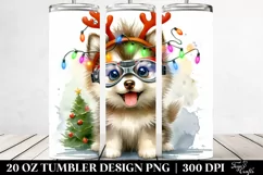 Baby Siberian Husky with Christmas Lights 20 Oz Tumbler Product Image 2