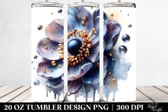 20 Oz Tumbler Sublimation | Anemone with Golden Insertions Product Image 2