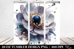 20 Oz Tumbler Sublimation | Anemone with Golden Insertions Product Image 2
