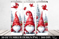 Cute Red Christmas Gnomes Clipart, Transparent 20 Oz Tumbler Product Image 2