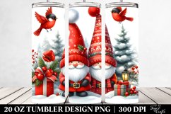 Watercolor Christmas Gnomes Clipart 20 Oz Tumbler Product Image 2