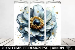 20 Oz Tumbler Sublimation | Anemone with Golden Insertions Product Image 2
